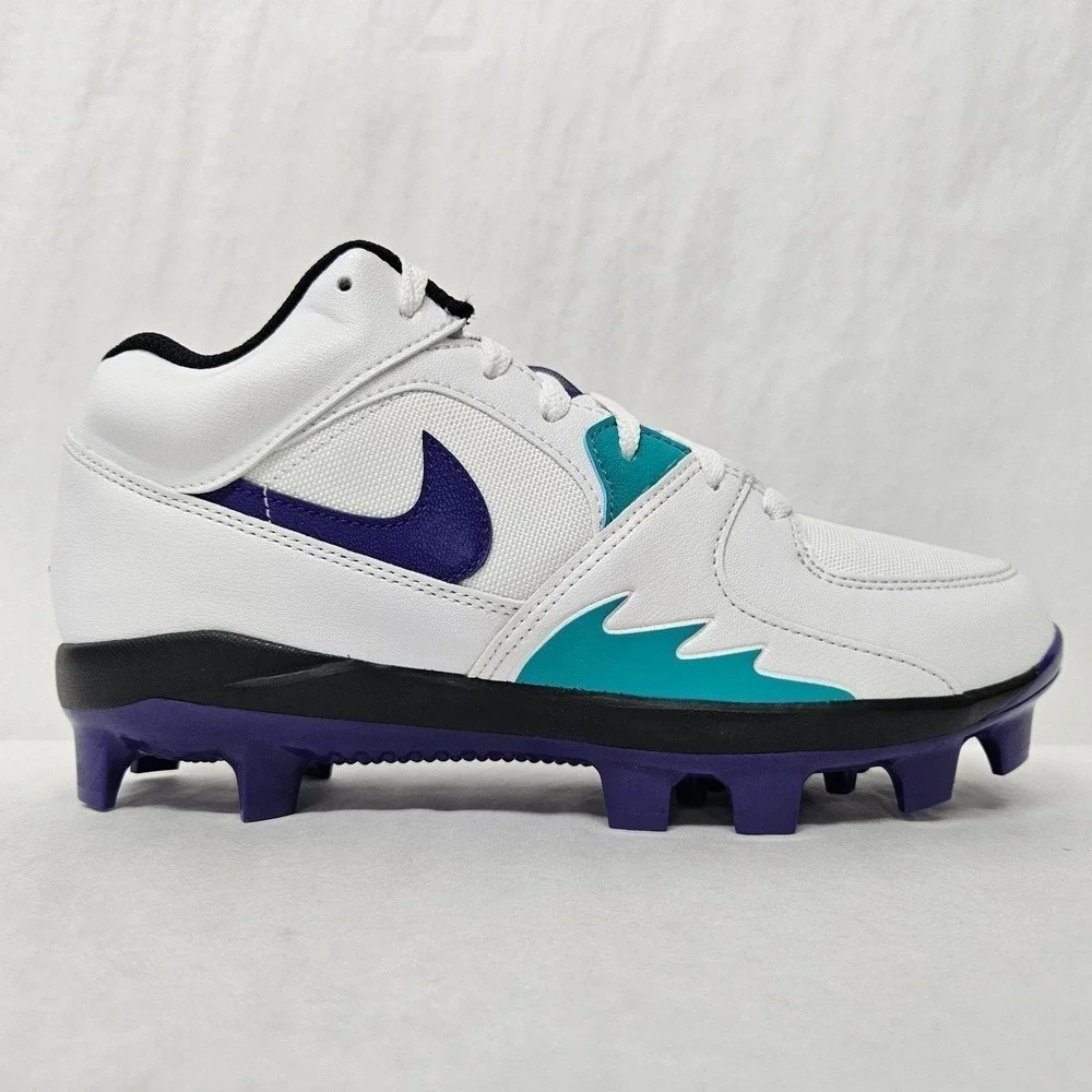 Jordan Stadium 90 Low MCS Baseball Cleats HQ0211-105 White Purple‎ Men Size 13